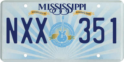 MS license plate NXX351