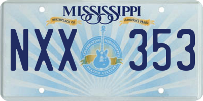 MS license plate NXX353