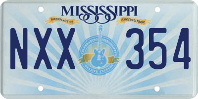 MS license plate NXX354