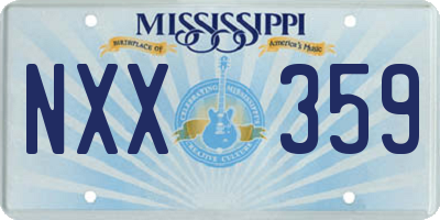 MS license plate NXX359