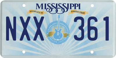 MS license plate NXX361