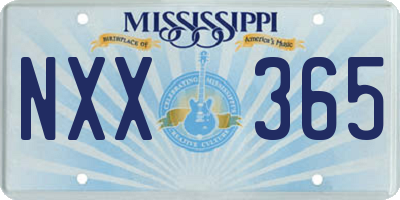 MS license plate NXX365