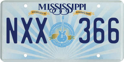 MS license plate NXX366