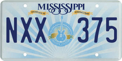 MS license plate NXX375