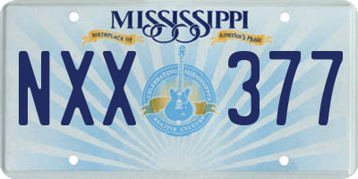 MS license plate NXX377