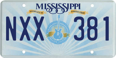 MS license plate NXX381