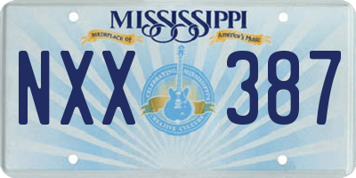 MS license plate NXX387