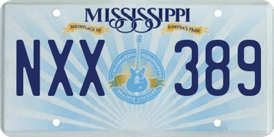MS license plate NXX389