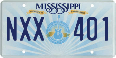 MS license plate NXX401