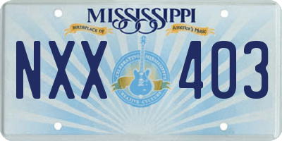MS license plate NXX403