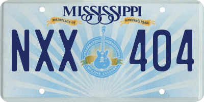 MS license plate NXX404