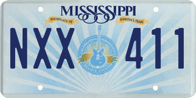 MS license plate NXX411