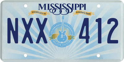 MS license plate NXX412