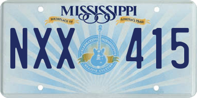 MS license plate NXX415