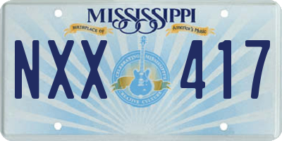 MS license plate NXX417