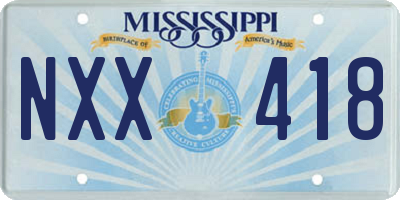 MS license plate NXX418