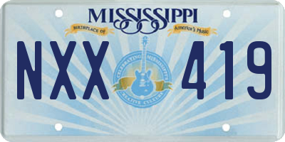 MS license plate NXX419
