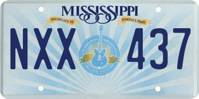 MS license plate NXX437