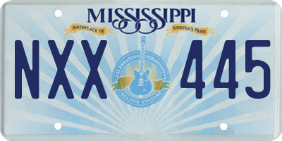 MS license plate NXX445