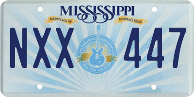 MS license plate NXX447