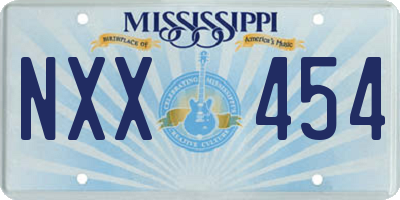 MS license plate NXX454