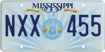 MS license plate NXX455