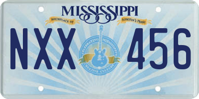 MS license plate NXX456