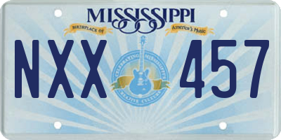 MS license plate NXX457