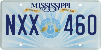 MS license plate NXX460