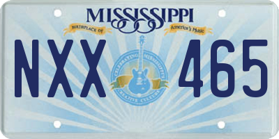 MS license plate NXX465