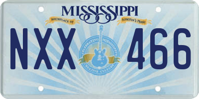 MS license plate NXX466