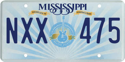 MS license plate NXX475
