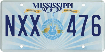 MS license plate NXX476