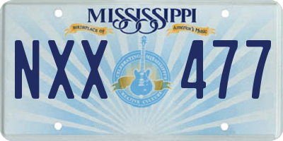 MS license plate NXX477