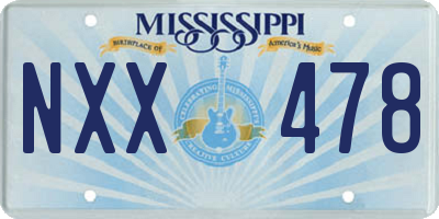 MS license plate NXX478