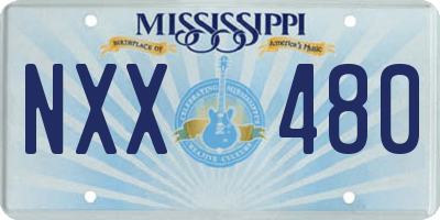 MS license plate NXX480