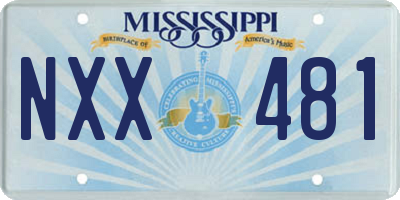 MS license plate NXX481
