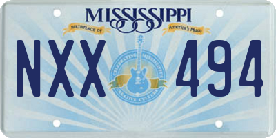 MS license plate NXX494