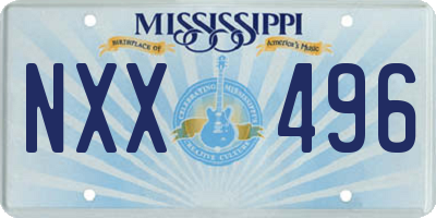 MS license plate NXX496