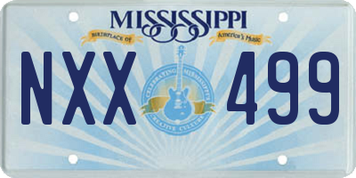 MS license plate NXX499