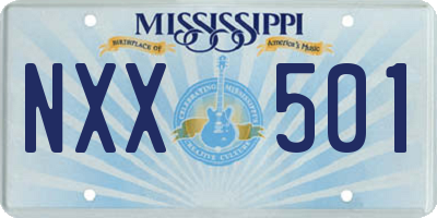 MS license plate NXX501