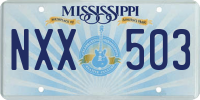MS license plate NXX503