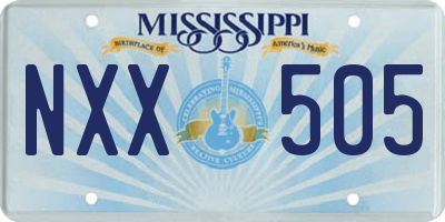 MS license plate NXX505