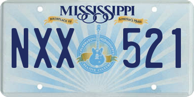 MS license plate NXX521