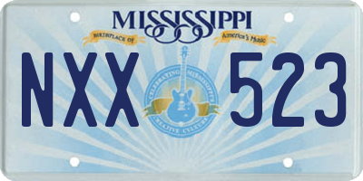 MS license plate NXX523
