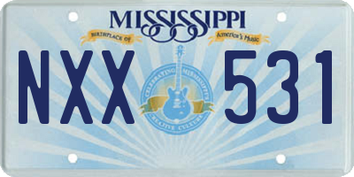 MS license plate NXX531