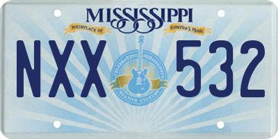 MS license plate NXX532