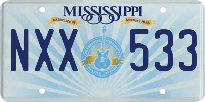 MS license plate NXX533