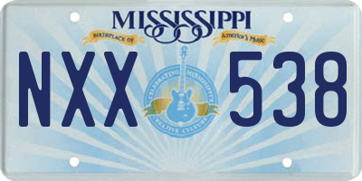 MS license plate NXX538