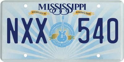 MS license plate NXX540